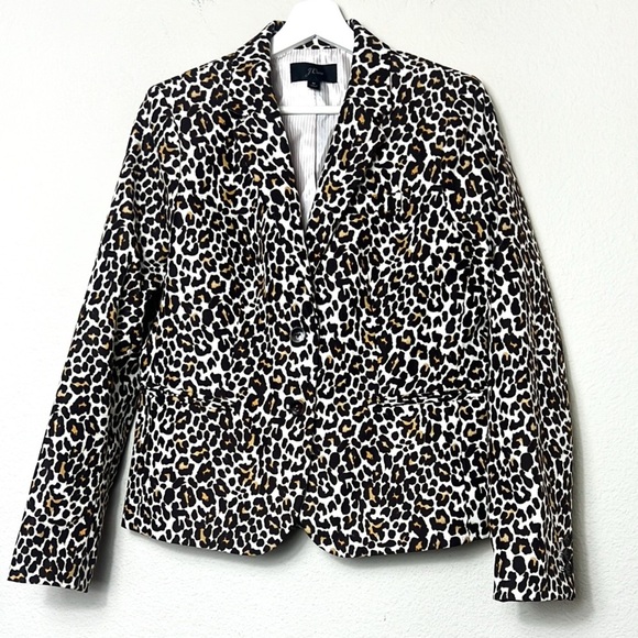 JCrew Leopard Print Women's Two Button Blazer - Picture 3 of 10